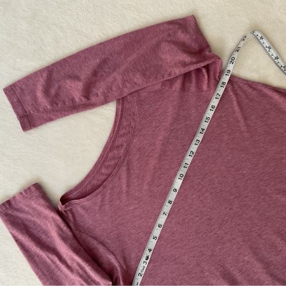 Pure Jill A-Line Tee 100% Pima Cotton Heathered Rose Pink Long Sleeve Top S - Picture 11 of 14